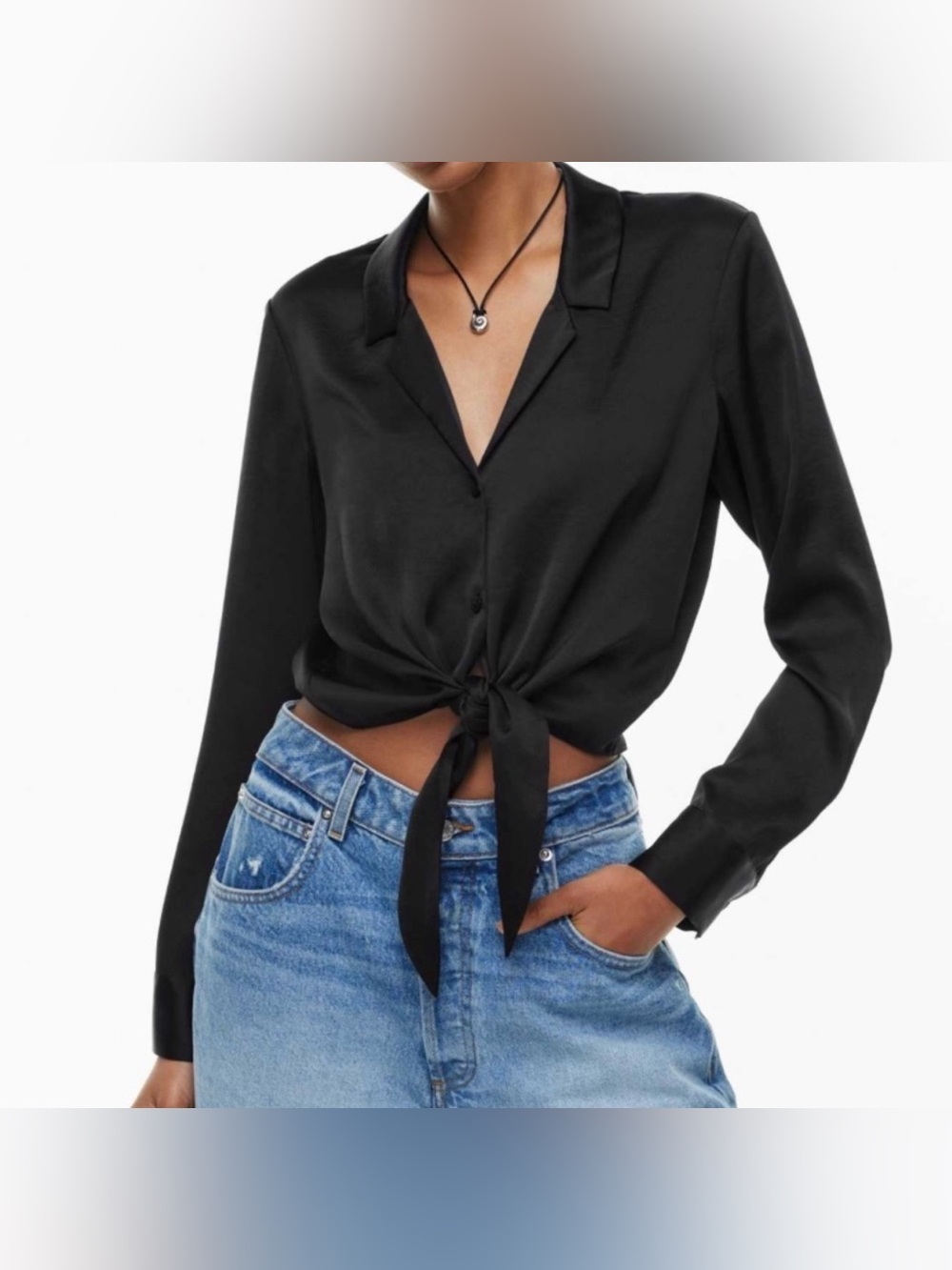 Wilfred satin Tie blouse size medium black